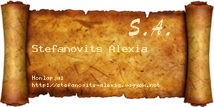 Stefanovits Alexia névjegykártya